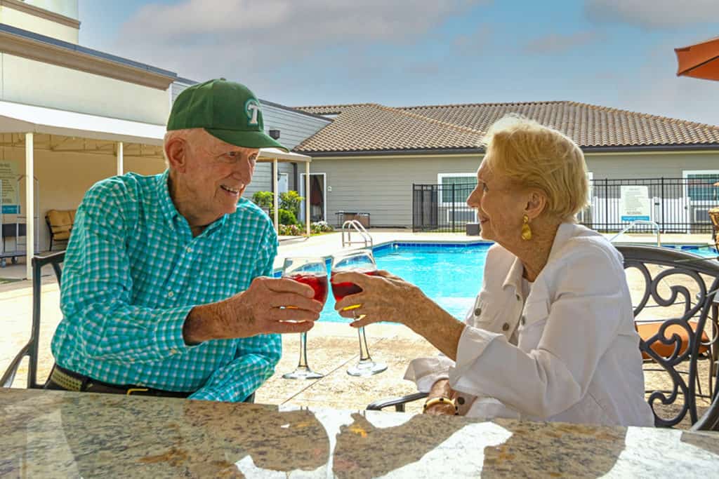 Assisted Living Pool Toasting
